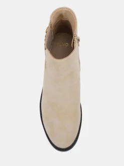 Novo Cream Wide Fit Darlina Flat Chelsea Ankle Boots Best