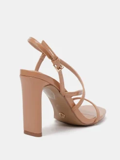 Novo Wide Fit MONDRIAN Strappy Heeled Sandals Nude Discount