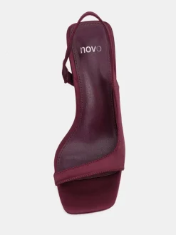 Novo Wide Fit Wide Fit Leah Slingback Sandals Red New