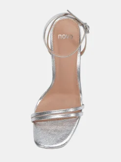 Novo Wide Fit MATILDA Strappy Heeled Sandals Silver Sale
