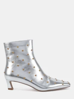Novo Wide Fit Wide Fit Kiki Studded Low Heel Ankle Boots Silver Hot