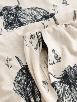 Next Oatmeal Hamish The Highland Cow Cosy Short Pyjamas Set Discount