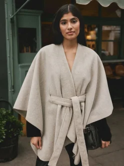 Next Wrap Front Cape Poncho Oatmeal Outlet
