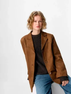 OBJECT Brown Faux Suede Jacket Clearance