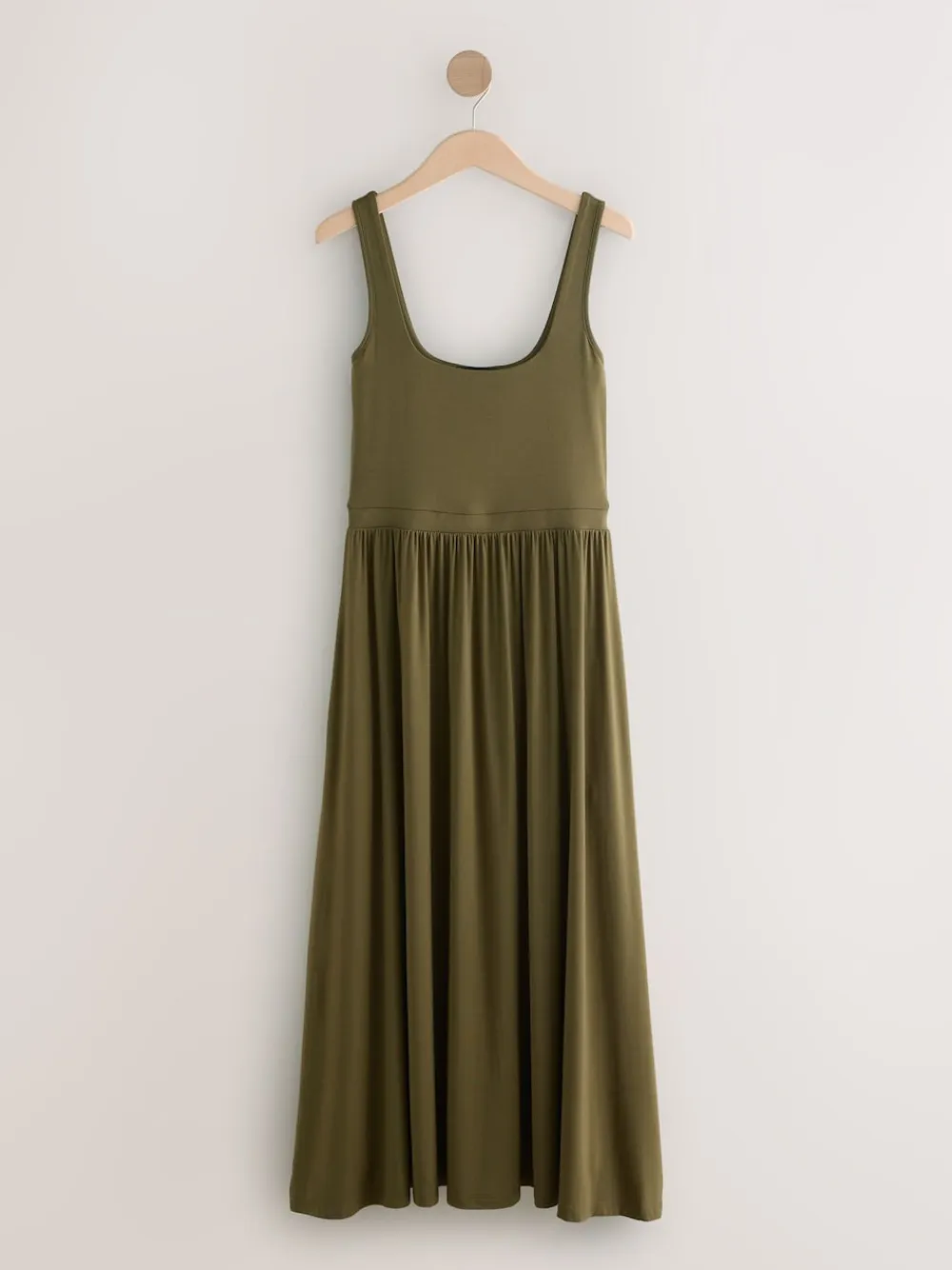 Next Jersey Waisted Summer Dress Olive Green Best