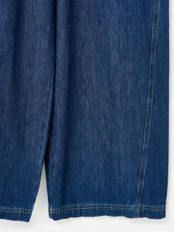 Oliver Bonas Blue Denim V-Neck Tie Waist Jumpsuit