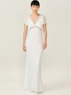 Omnes White Meadow Bridal Maxi Dress with Lace Detail Hot