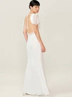Omnes White Meadow Bridal Maxi Dress with Lace Detail Hot