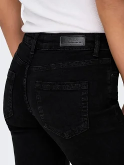 ONLY Blush Mid Rise Straight Leg Jeans With Super Stretch Black New