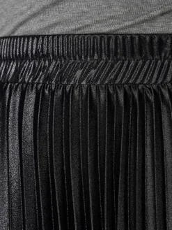 ONLY Black Metallic Pleated Midi Skirt Sale