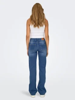 ONLY Blush Mid Rise Straight Leg Jeans With Super Stretch Blue