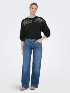 ONLY Blue Low Waist Wide Leg Belt Jeans Outlet