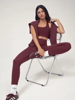 OSIA V Waist Signature Legging Burgundy Red Online