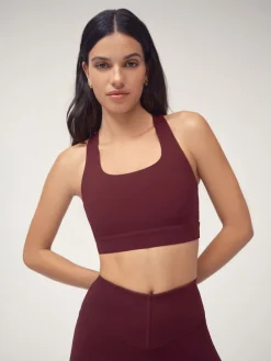 OSIA Cross Back Bra Top Cherry Red Clearance