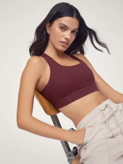 OSIA Cross Back Bra Top Cherry Red Clearance