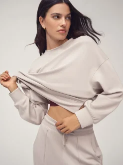 OSIA Modal Crew Neck Sweatshirt Cream Outlet