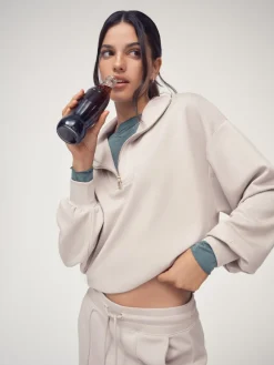 OSIA 1/4 Zip Modal Sweat Top Neutral