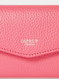 Osprey London The Neptune Leather Purse & Card Holder Set Pink Discount