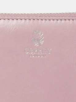 Osprey London The Wentworth Medium Leather Zip Around Purse Purple Discount