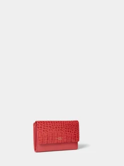 Osprey London The Kellie Leather Matinee Purse Red Clearance