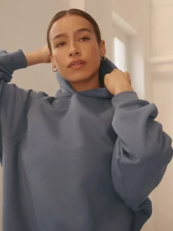 Next Relaxed Fit Heavyweight Regular Length Hoodie Pale Blue Clearance