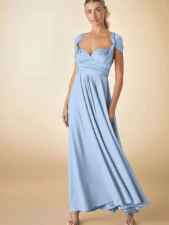 Next Jersey Multiway Wedding Guest Bridesmaid Maxi Dress Pastel Blue Best