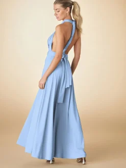 Next Jersey Multiway Wedding Guest Bridesmaid Maxi Dress Pastel Blue Best