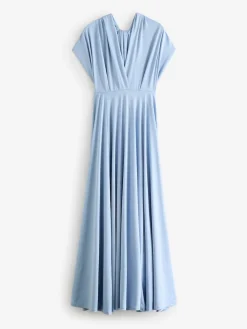 Next Jersey Multiway Wedding Guest Bridesmaid Maxi Dress Pastel Blue Best