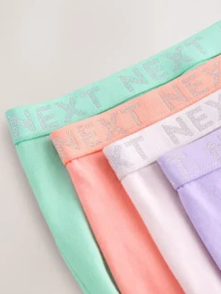 Next Pastel Full Brief Cotton Logo Knickers 4 Pack Discount
