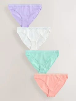 Next Pastel High Leg Cotton Logo Knickers 4 Pack Online