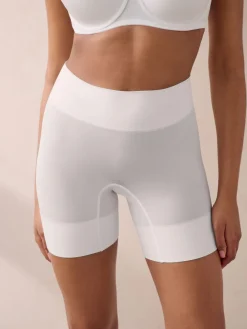 Next Seamless Smoothing Anti-Chafe Shorts 2 Pack Pastel Rose Nude / White New