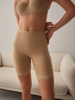 Next Cotton Blend Anti-Chafe Shorts 2 Pack Pastel Rose Nude Hot