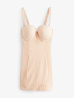 Next Pastel Rose Nude DD+ Firm Tummy Control Lightly Padded Lace Slip Sale