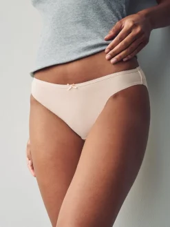 Next High Leg Cotton Rich Knickers 5 Pack Pastel Rose Nude Discount