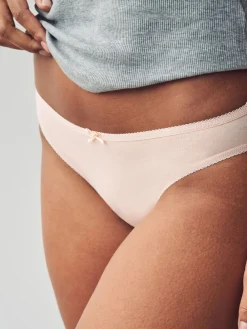 Next High Leg Cotton Rich Knickers 5 Pack Pastel Rose Nude Discount