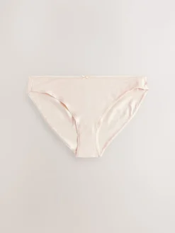 Next High Leg Cotton Rich Knickers 5 Pack Pastel Rose Nude Discount