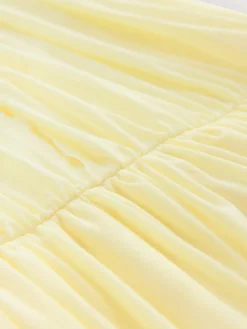 Next Pastel Yellow Mesh Multiway Wedding Guest Bridesmaid Maxi Dress Outlet