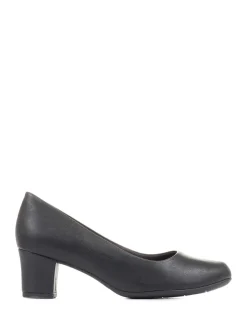 Pavers Heeled Court Shoes Black Clearance