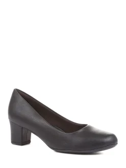 Pavers Heeled Court Shoes Black Clearance