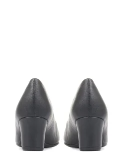 Pavers Heeled Court Shoes Black Clearance