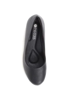 Pavers Heeled Court Shoes Black Clearance