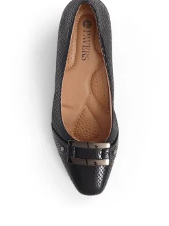 Pavers Heeled Court Shoes Black Hot