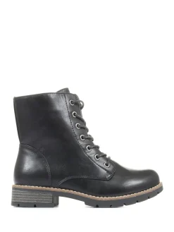 Pavers Black Ladies Lace-Up Ankle Boots Clearance