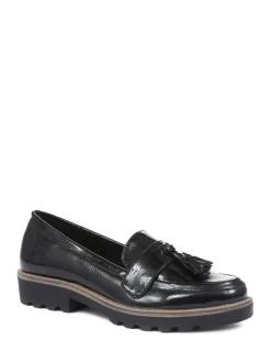 Pavers Black Patent Ladies Loafers Hot