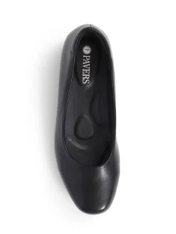 Pavers Black Pointed Toe Ballet Black Flats Clearance