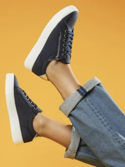 Pavers Chunky Platform Trainers Blue Navy New