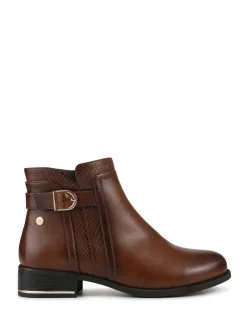 Pavers Ladies Ankle Boots Smart Brown New