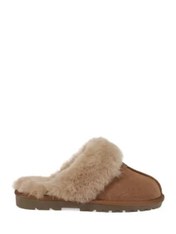 Pavers Sheepskin Lined Slippers Brown Clearance