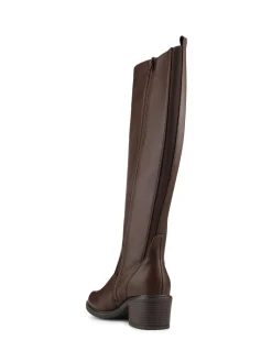 Pavers Brown Warm Lined Long Boots With Stretch Calf Fitting Sale