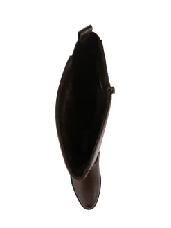 Pavers Brown Warm Lined Long Boots With Stretch Calf Fitting Sale